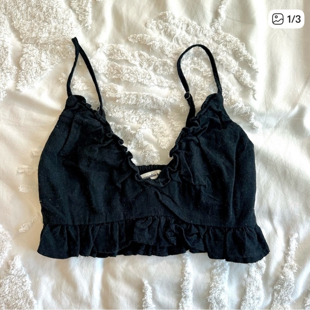 Abercrombie & Fitch Black Ruffled Bralette